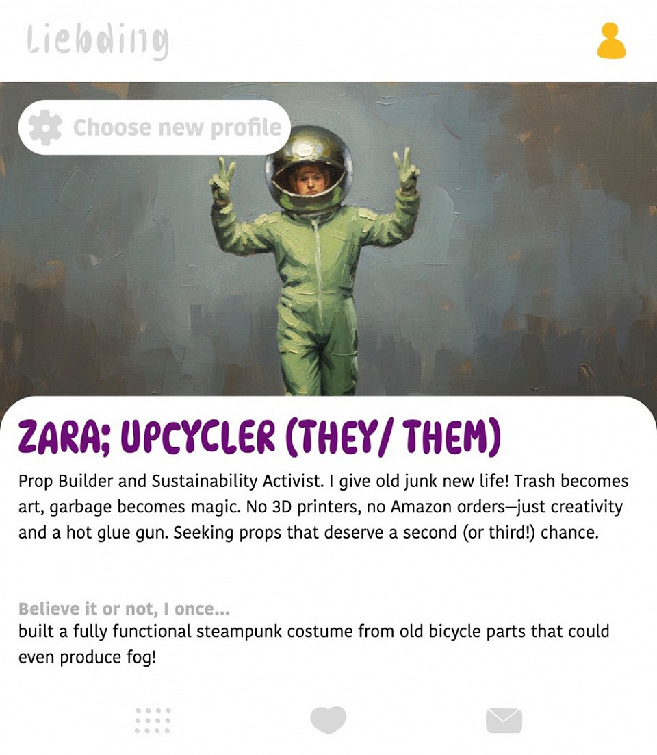 Benutzeroberfläche der App LiebDing. Foto: ArtesMobiles